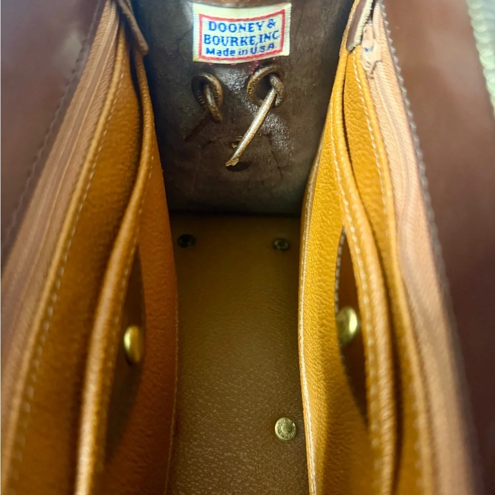 Dooney & Bourke AWL Leather Satchel Vintage Brown Black